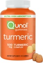 Qunol Turmeric Gummies, Gummy 500mg Turmeric Curcumin, Joint Support Supplement, Ultra High Absorption Tumeric Curcumin, Vegan, Gluteeniton, 90 kreivi