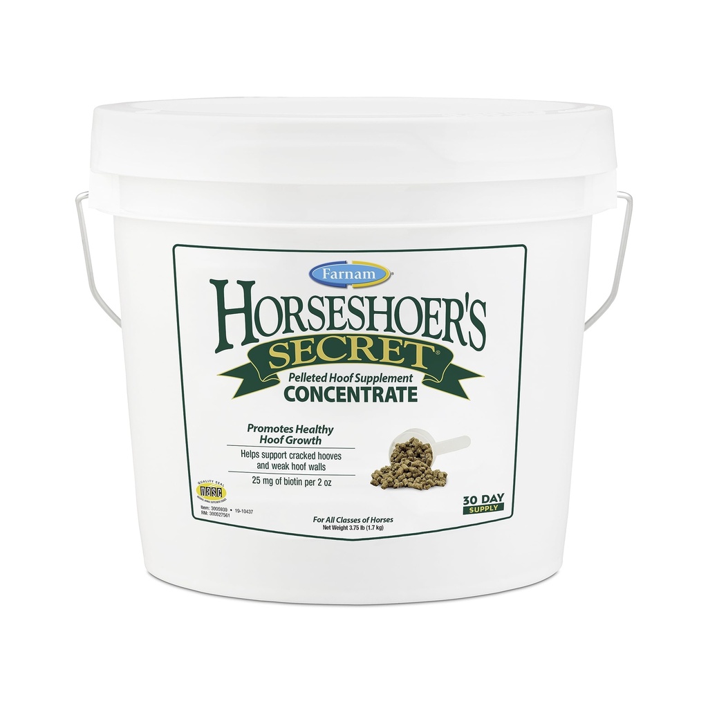 Farnam Horseshoer's Secret Pelleted Hoof Lisäravinteet Keski, Taloudellinen kaava 25 mg. biotiini per 2 oz. tarjoilu, 3.75 lb., 30 päivän tarjonta