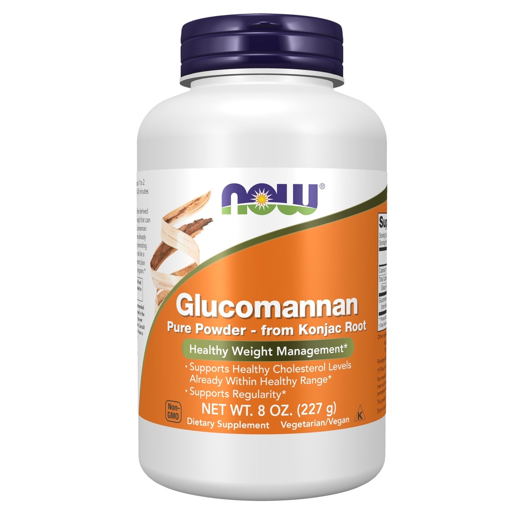 NOW Foods Supplements, Glucomannan (Amorphophallus konjac) Pure Powder, stöder regelbundenhet *, hälsosam vikthantering *, 8 Ounce (Pack of 1)