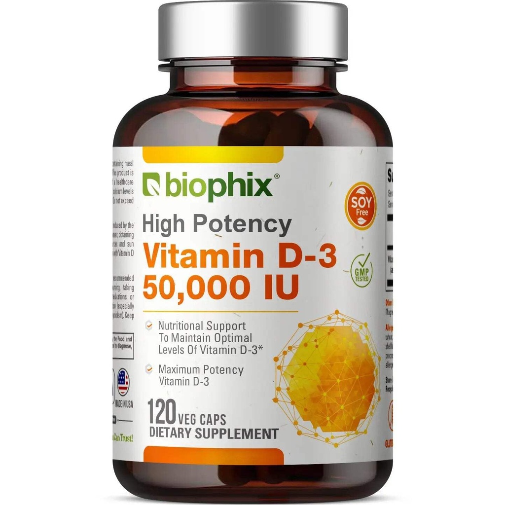 Biophix-vitamiini D-3 10000 IU Korkea-Potency 120 Softgels - Korkea-Potency ei-GMO Soy-free tukee vahva luut Immuuniterveys