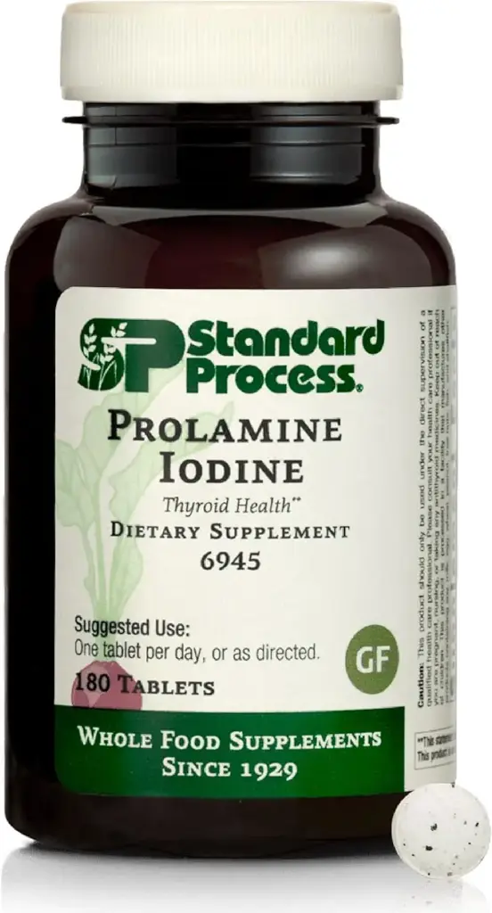 Standardprocess - Prolaminjod - Stöder hälsosamma jodnivåer, hälsosam sköldkörtelfunktion, kalcium, jod, glutenfri och vegetarisk - 180 tabletter