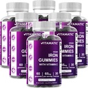 Vitamitic Iron 65 mg Gummies Supplement for Women & Men - 60 Vegan Gummies - Suuri maistaminen Iron Gummy Vitamiineja C-vitamiini (6)