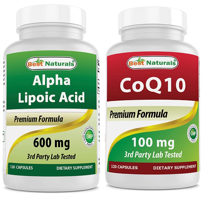 Bästa naturliga Alpha Lipoic Acid 600 mg & COQ10 100 mg