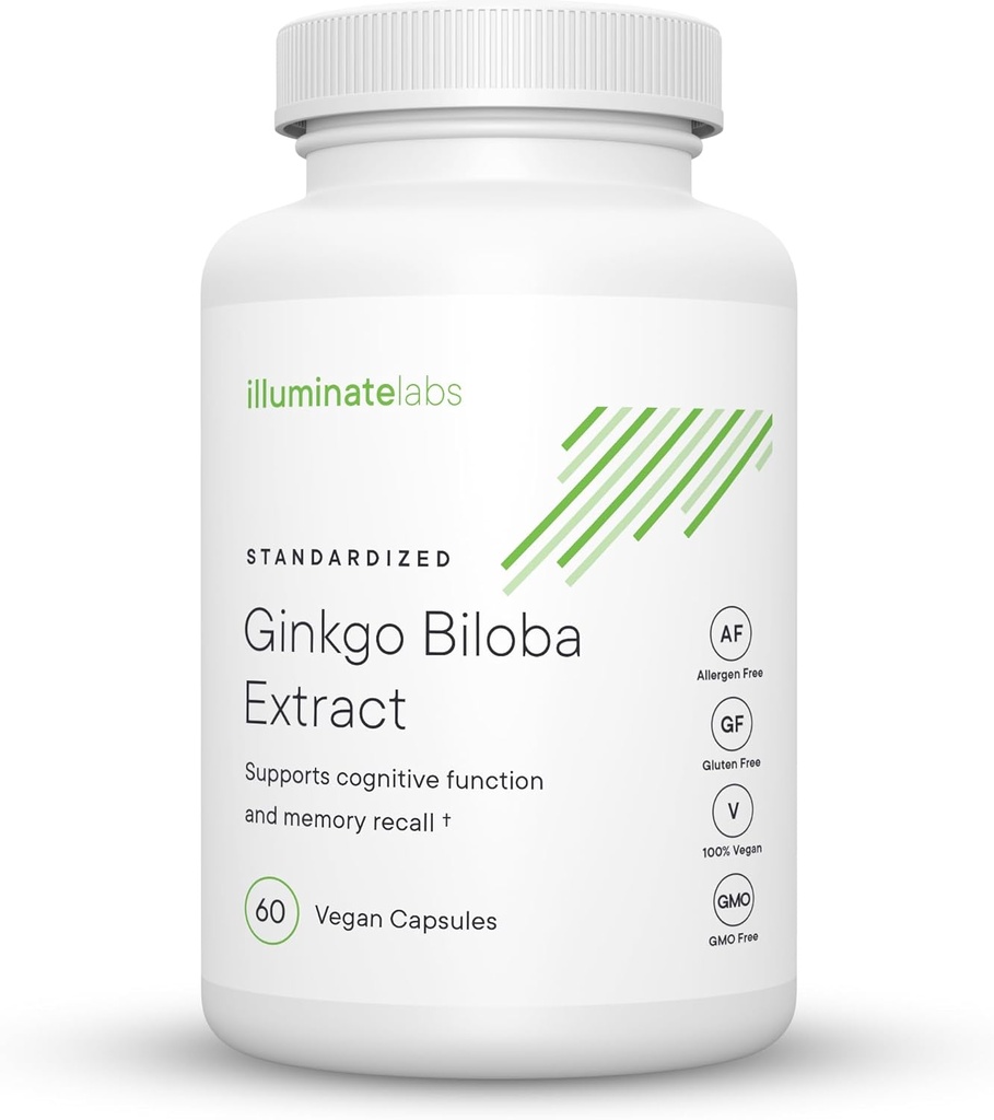 Illuminate Labs Ginkgo Biloba Extract kapselit ... 240 mg... tukee keskittymistä, keskittymistä, muistia, lyhytkestoista kognitiivista toimintaa...