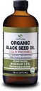 Organic Black Seed Oil - USDA Certified Cold Pressed Glass Bottle Yli 1,5% Thymokinoni 3X vahvuus Turkki Musta Cumin Nigella Sativa ei-GMO 100% puhdas Mustasiemenöljy (32oz lasi (2X16) pullo