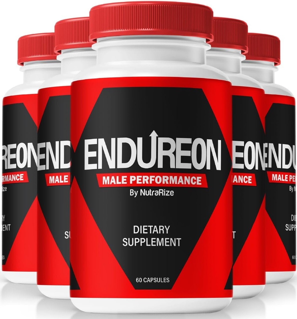 NutraRize (5 Pack) Endureon Pills - Daglig supportformel med Premium Ingredienser för att hjälpa till att upprätthålla mäns energi, prestanda och vardags Wellness | Easy-to-Take Capsules (300 kapslar)