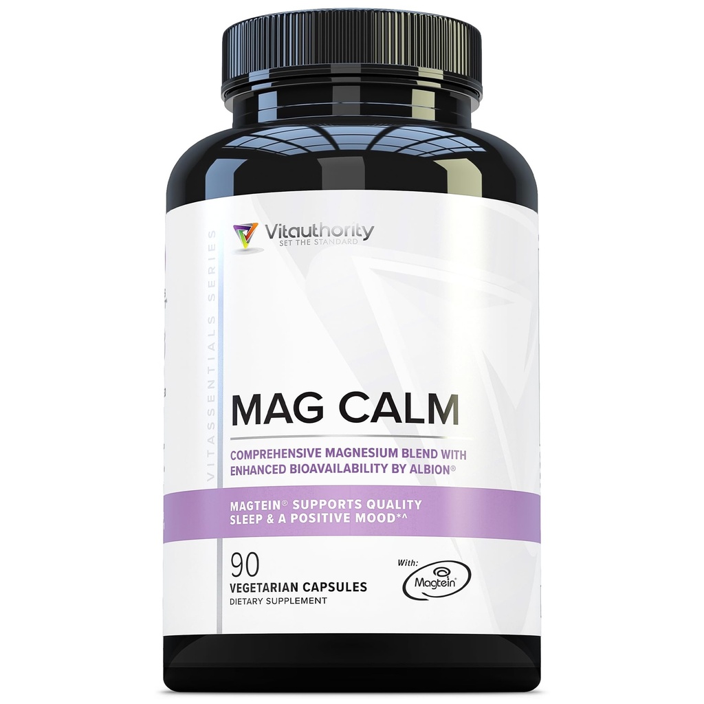 Authority Magnesium L-Treonate Biglycenate Chelate Blend GABA ja L-Theanine Sleep Support 90 kapselia 30 tarjoilua