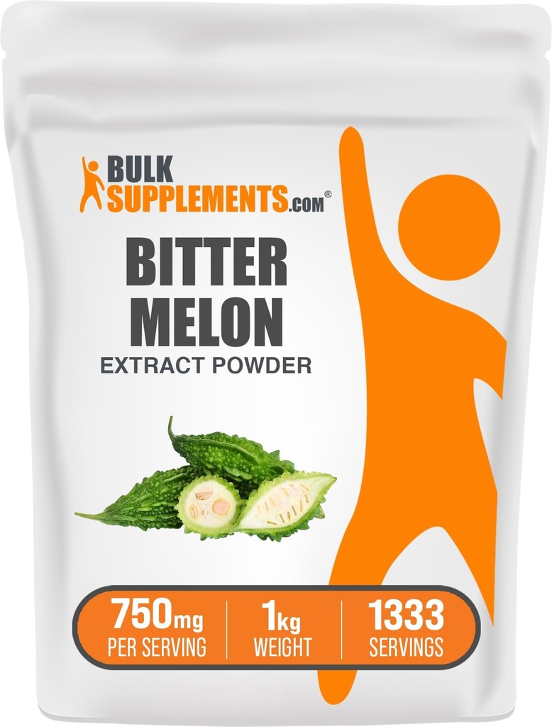BulkSupplements.com Bitter Melon Extract Powder - Bitter Melon Supplement, Bitter Gourd Extract - Herbal Supplement, Gluteeniton, 750 mg per Serving, 1kg (2,2 lbs) (Pakkaus 1)