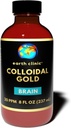 Earth Clinic ® Kolloidinen kulta 20 ppm, 8 oz (237 ml) - Luonnollinen aivotuki & kognitiivinen toimintoapu
