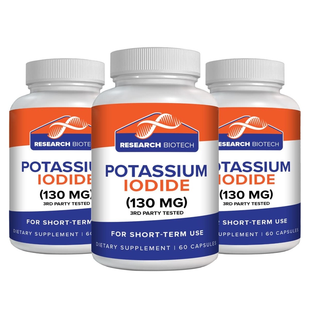 Max-Bio Kalium Iodide 130 mg kapselit - 180 kreivi - Ravintolisä kilpirauhasen tukea ja suojelua
