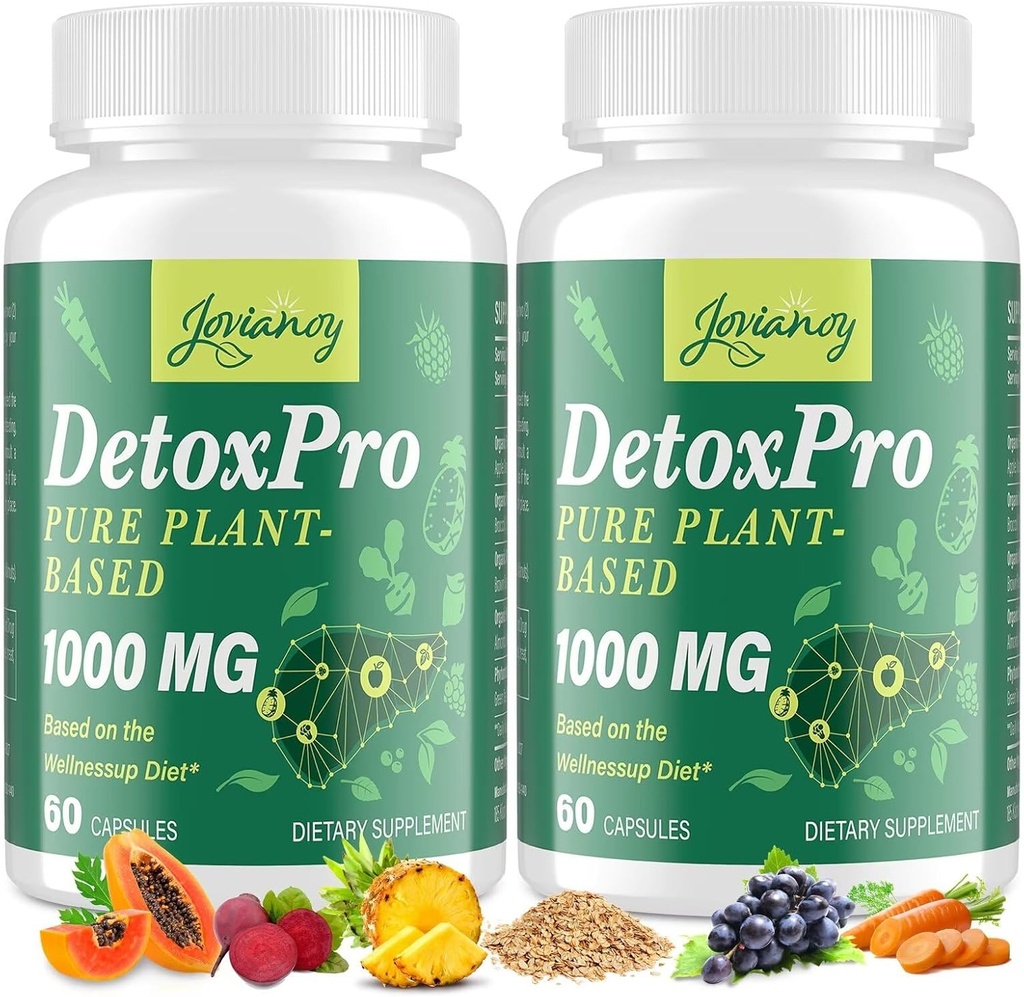 1000 MG Gentle Detox Cleanse, High- Potent, Gut Cleanse & Detox Capsules for Women & Men, Natural Detoxification, Colon, Liver, Antioksidantti & Dgestive Support, 120 kapselia