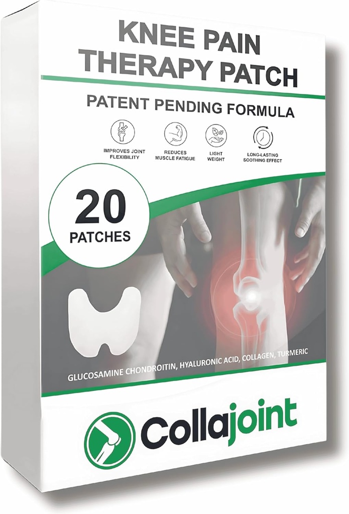 Polven kivunlievityslappu - Hydrogel liikkuvuus & Mukavuus Collagen & Glukosamiini - Alhainen Odor, 20