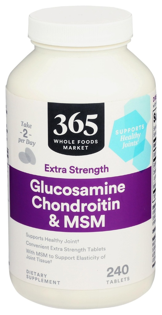 365 by Whole Foods Market, Glukosamiini Chondroitin X Strength MSM, 240 tablettia