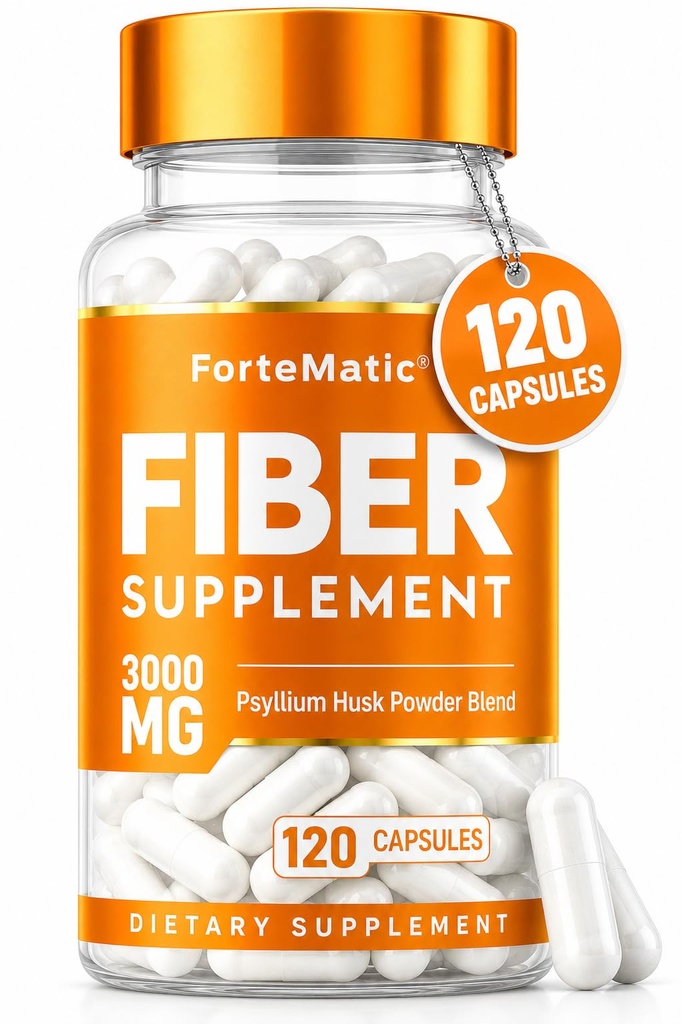 USA: s mest Fiber Rich Supplement 120 kapslar Mega Dose 3000mg Blend Psyllium Husk, Aloe Vera, Chia Seed & Flaxseed Powder Gut Health, renlighet, förstoppning