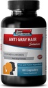 Eliminate harmaat hiukset - Anti harmaat hiukset Natural Formula miehille ja naisille - Biotiini täydennysosa - Anti harmaat hiukset täydentää, kasviperäisiä harmaat hiukset takaisin, takaisin harmaat hiukset tummentamiseen täydentää, 1B 60 Caps
