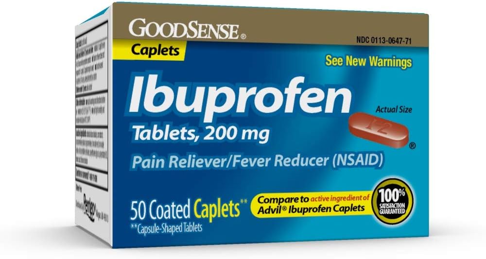 GoodSense Ibuprofeeni Pain Reliever/kuumeen aiheuttaja Caplets, 200 mg, 50- Count
