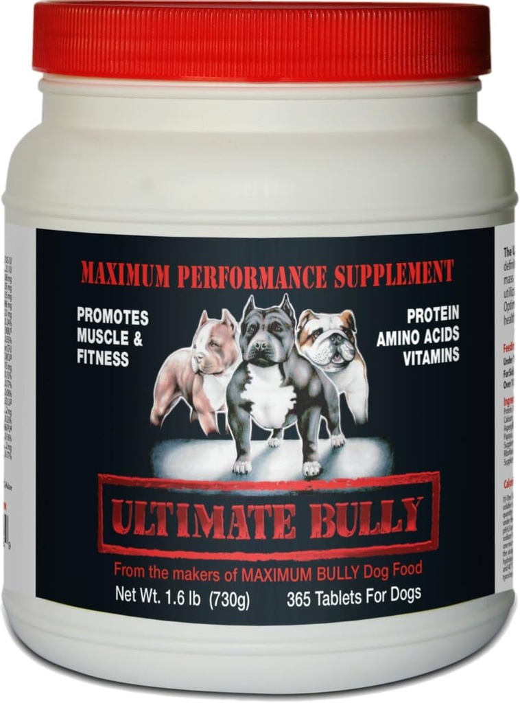 Performance koira täydentää Maximum Bully, 365 tablettia, valmistettu Yhdysvalloissa ...