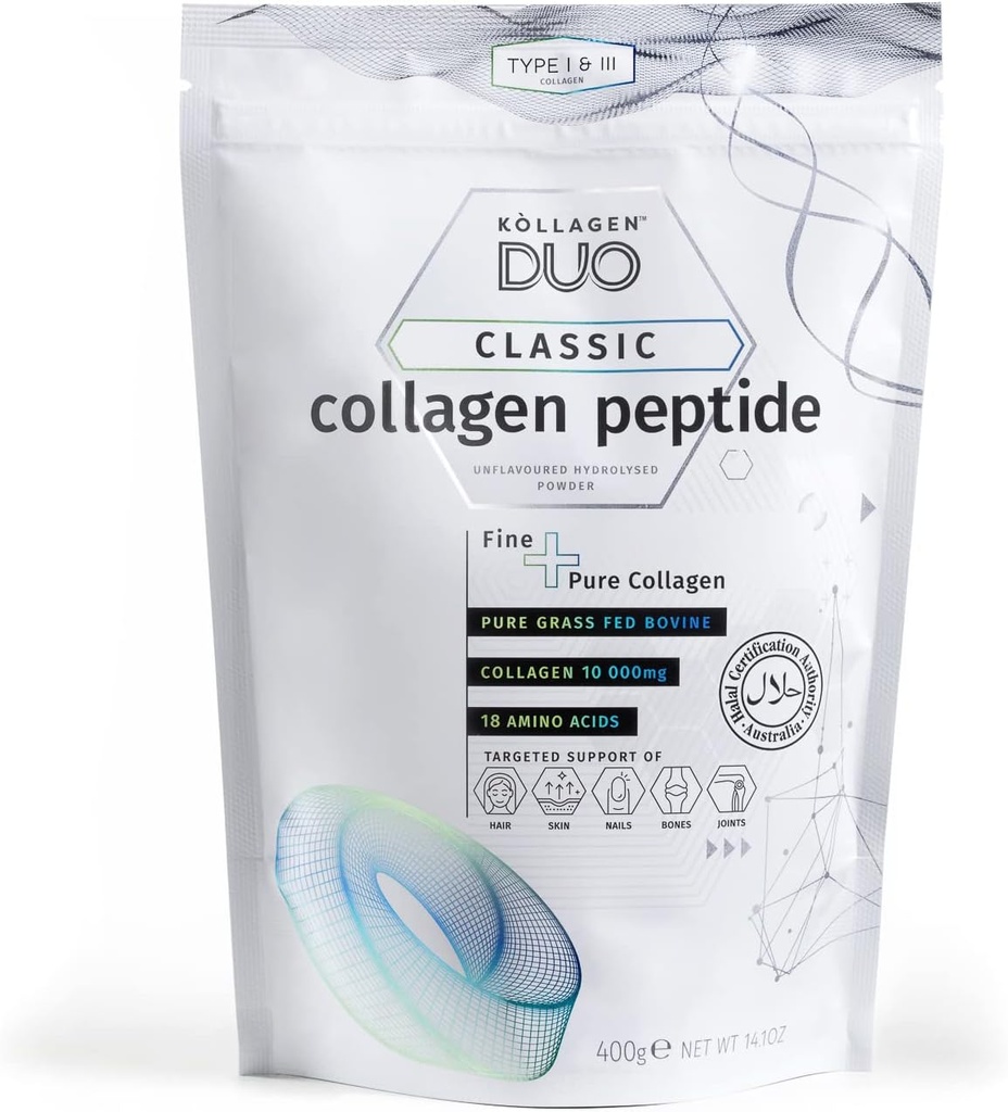 Premium Halal Collagen Protein Powder - Un-Flavored Protein Source Tyyppi I & III 18 Aminohapot, Glysiini Boost, ihon hiuskynnet - Collagen Supplement