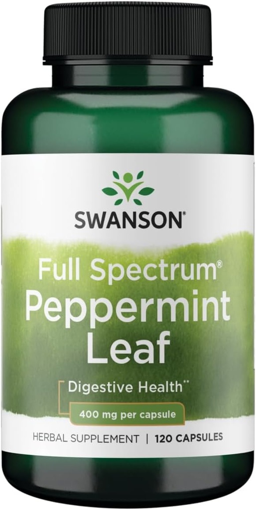 Swanson Full Spectrum Piparmint Leaf 400 Milligrams 120 Kapselia