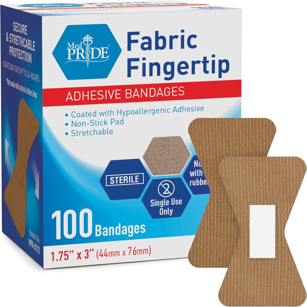 MED PRIDE Steriili sormenjälkeä Kankaiden nauhat 1,75in X 3in Hypoallergenic adhesive Latex- Free 100