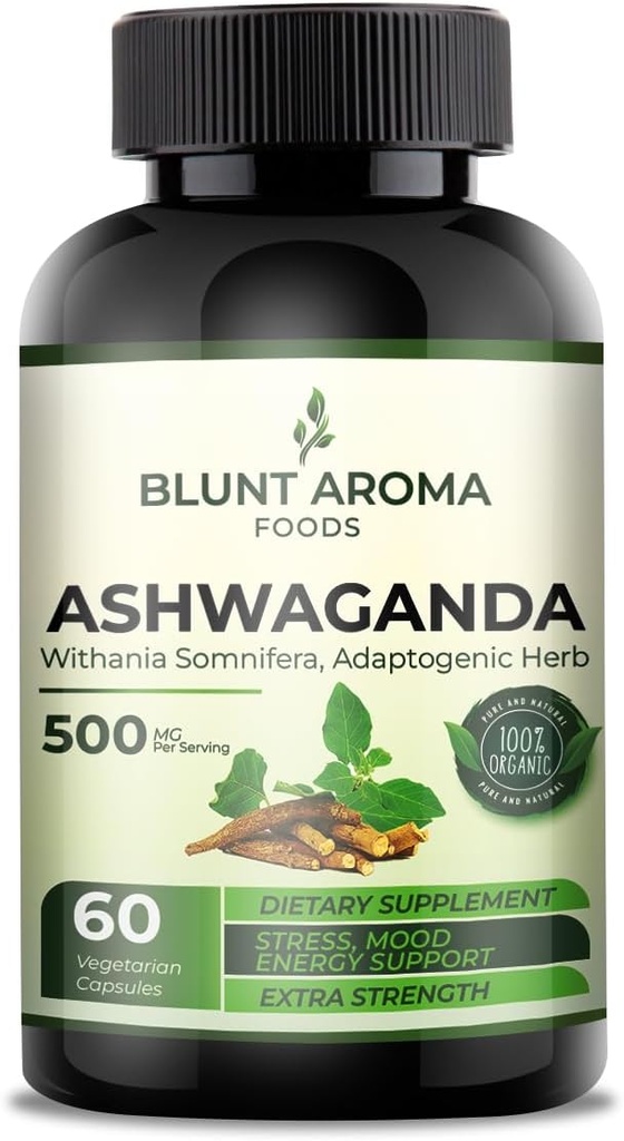 Ashwagandha-uutekapseli - suuri vahvuus 5200 mg jauhetta. Blended inkivääri juuri, kurkuma, Alkanet juuri ja mustapippuri - 60 kapselia - 2 kuukauden toimitus