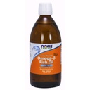 Nu tillskott, Omega-3 fiskolja flytande, molekylärt destillerad, citron smaksatt, 16,9-unce