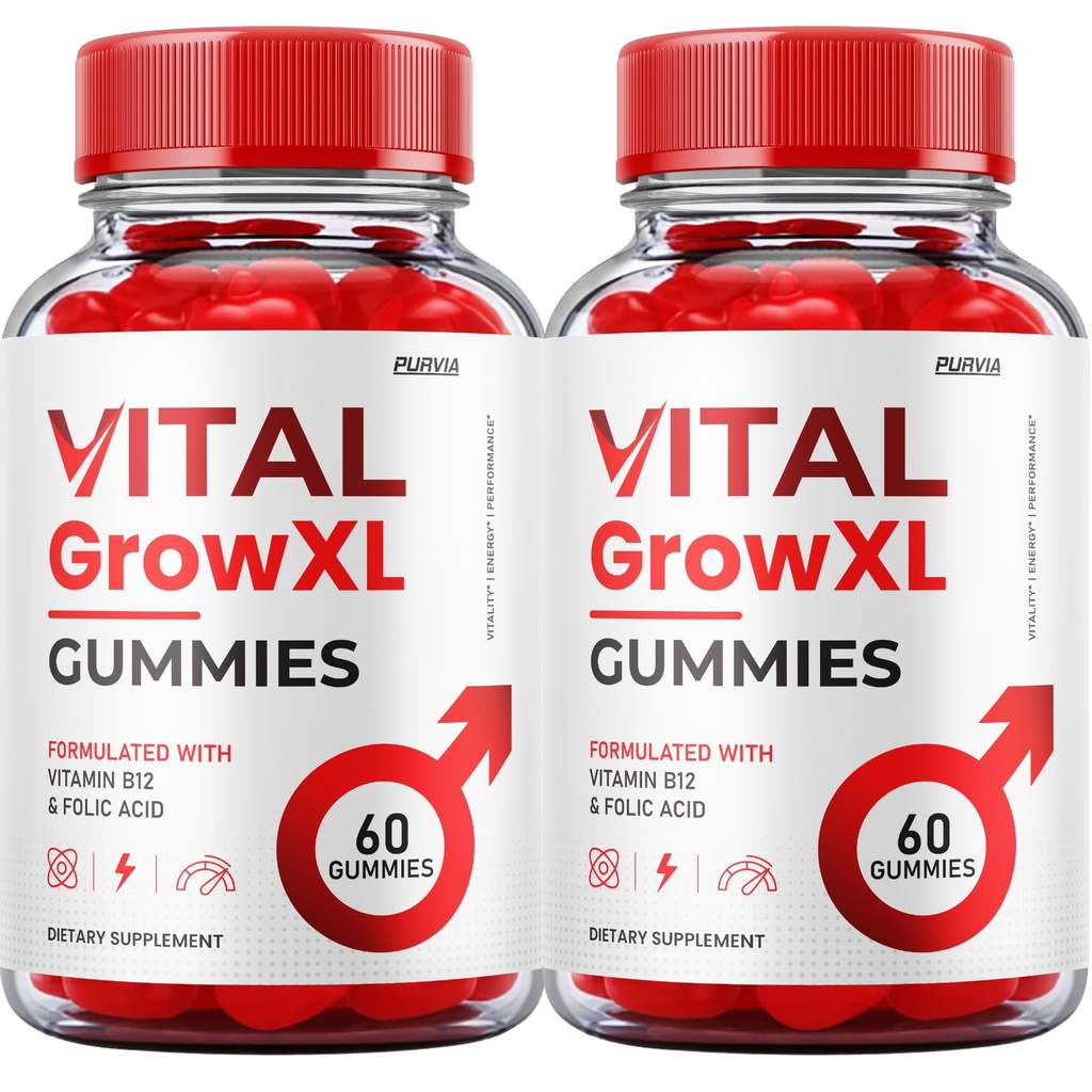 (2 Pack) Vital Grow XL Gummies - Officiell Formel - Vial Grow XL Advanced Strength Formel, Vital Grow XL Reviews, Total Health Support 1000mg Maximal Strength Wellness Supplement (120 Gummies)