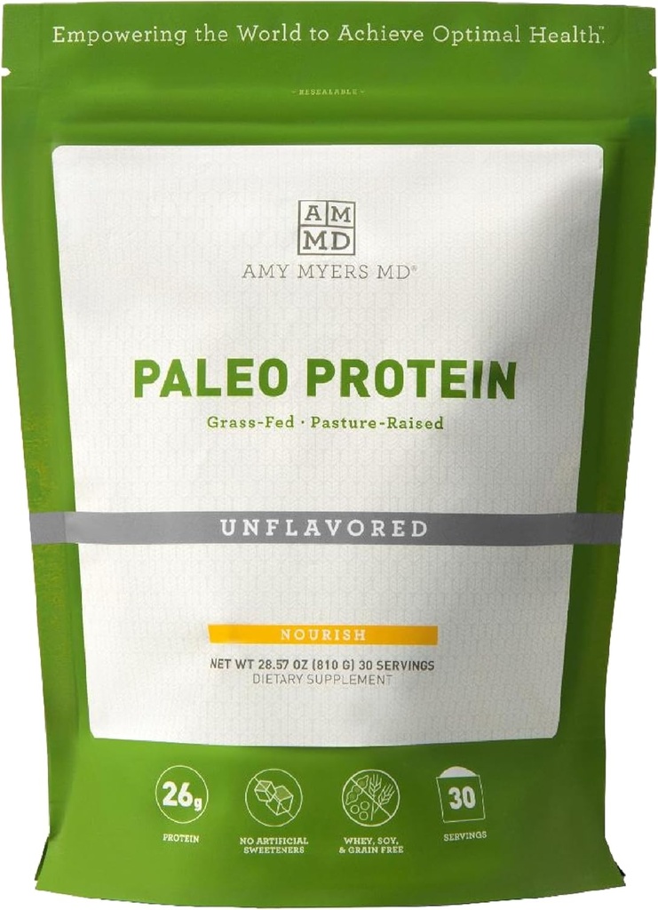 Amy Myers MD Paleo Protein Powder - Ei makua, 20 tarjoilua - Kollageeni-Based Gut Function Support - Gluteeniton & Meijeri proteiini Supplement