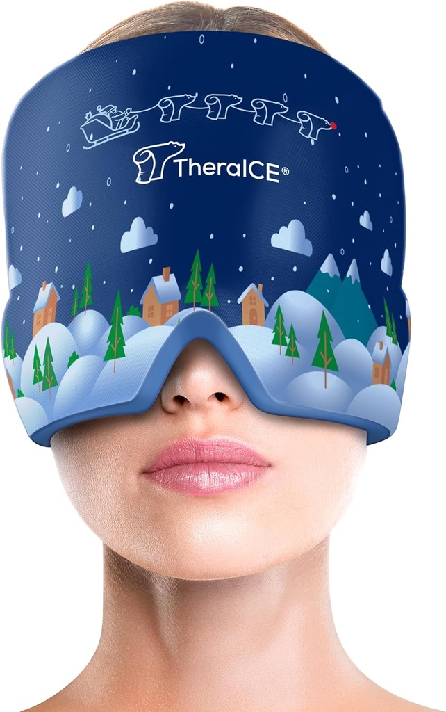 TheraICE Migraine Relief Cap, Cooling Gel Hat, Soothing Headache Ice Pack Mask Products, Face Cold Compress Head Wrap för spänning och stress