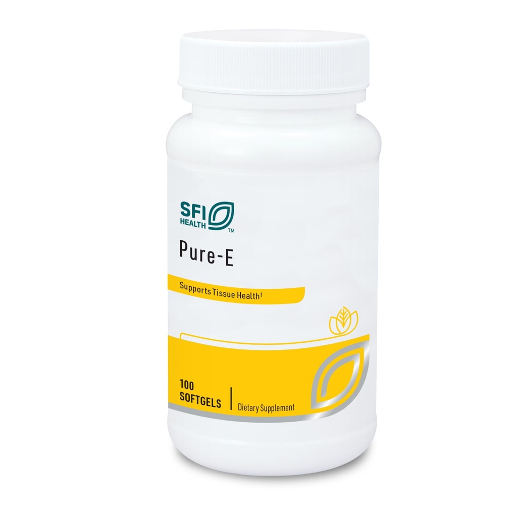 Klaire Labs SFI Health Pure-E - Natural D-Alpha & Mixed Tocopherols High i Gamma Tocopherol (100 Softgels)