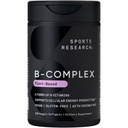 Sports Research®-vitamiini B-komplex - B-vitamiinien täysi spektri methylated B12 & Folaatti - Gluteeniton · Kasviperäinen · ei-GMO · Vegan-Ystävällinen Formula - 120 Veggie Softgels