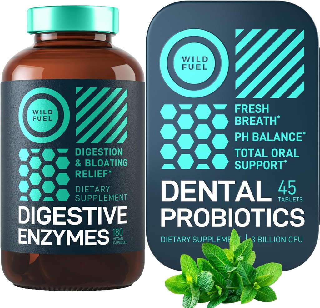 WILD POLTTOAINE Probiootti ja prebiootti Hampaiden ja digestiivinen terveys Bundle