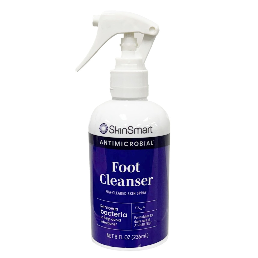 SkinSmart Daily Foot Cleanser At-Risk Jalat, poistaa bakteerit auttaa välttämään infektioita, 8 unssia Suihku