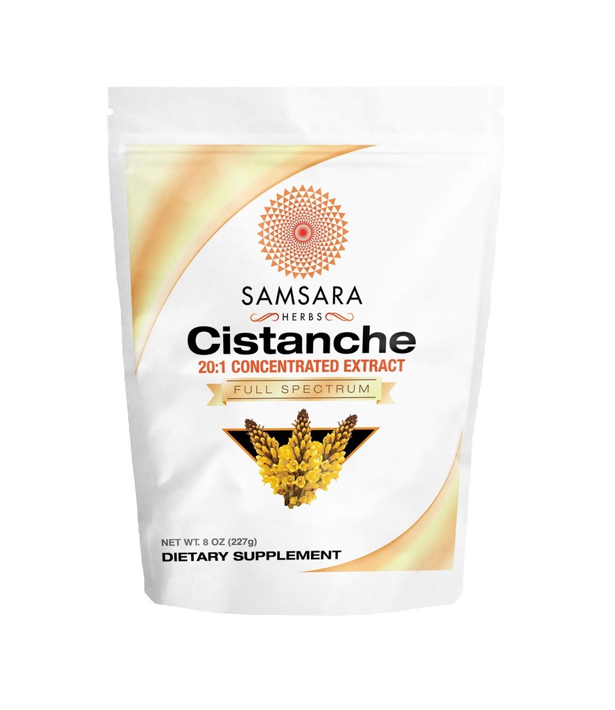 Samsara Herbs Cistanche Extract jauhe (8oz) 20:1 Concentration - Made in the USA - 3rd Party Tested - Strength, Vitality & Mood (Huge 2950mg Serving)