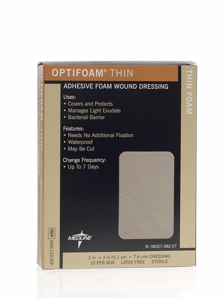 Medline Optifoam ohut liima mekko, 2" x 3" (Pack of 10)