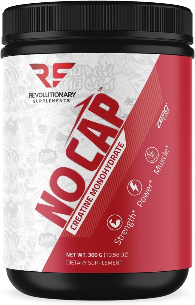 Revolutionära kosttillskott Ingen Cap Kreatinmonohydratpulver - 5 mg per skopa, 60 portioner - Osmakad, Förbättrad muskeltillväxt, Boost Performance - 100% ren, säker och effektiv