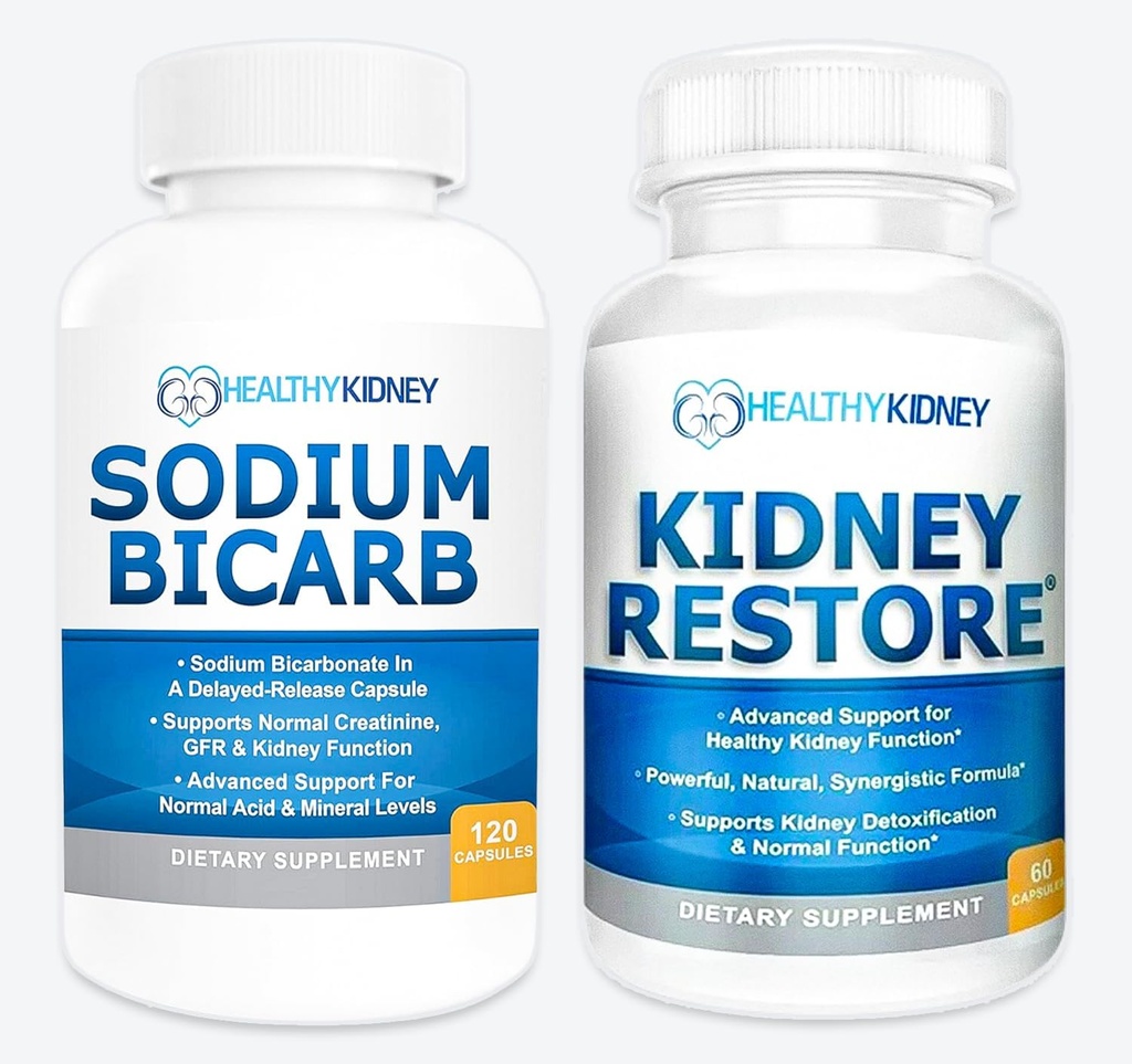 Njuråterställning & Natrium Bicarb 2 Pack Kidney Cleanse Natural Supplement Natrium Bicarbonate Buffer Acid Naturligtvis