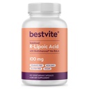 BESTVITE R-lipoiinihappo 100 mg stabilisoitu Bio-Enhanced® Na-RLA:lla (120 kasviskapselia) Ei stearaattia - ei virtausta aiheuttavia aineita - Vegan - ei GMO:ita - Gluteeniton