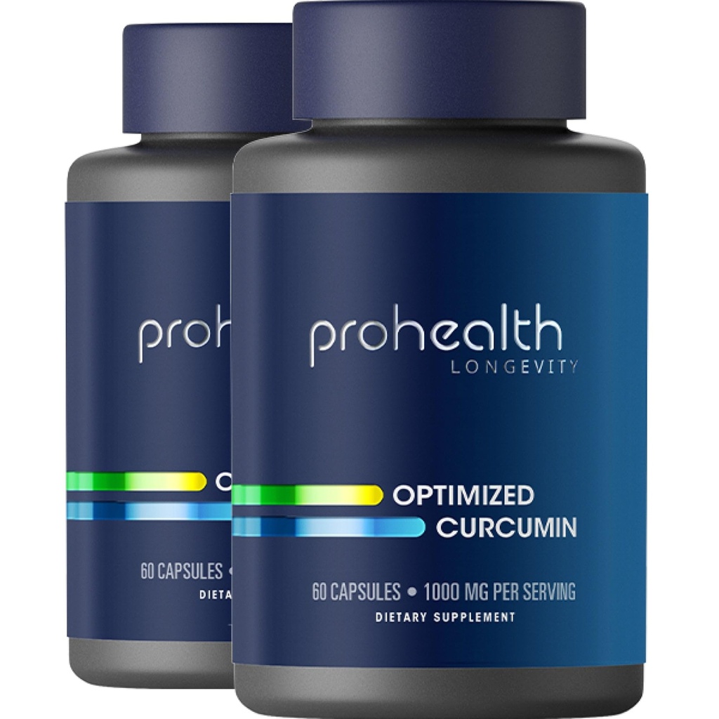 ProHealth Turmeric Curcumin Supplement: 285 Times More Biosabilisable- Developed by Neuroscientists. 1000 mg Tiiviste Longvida Curcumin Extract Per Serving (60 X 500 mg kapselit/pullo) 2 pakkausta