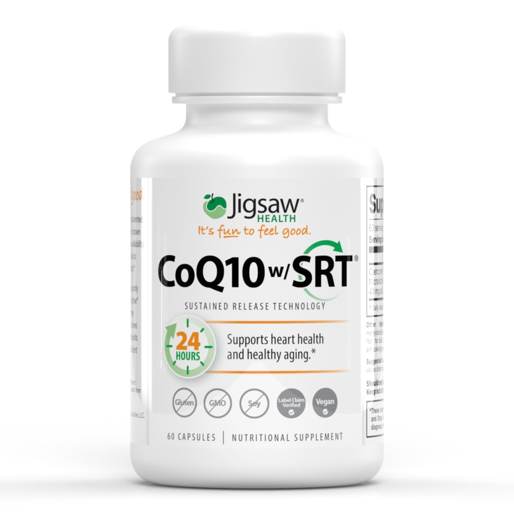 Jigsaw Health CoQ10 w/SRT | Heart Health Support | med Sustained Release Technology | 60 kapslar
