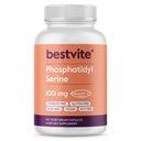BESTVITE Fosfatidylseriini 100 mg per kapseli (120 kasviskapselia) Sharp-PS® Green - Patentoitu ja kliinisesti testattu - Stearate ilmainen - soijaton - Gluteeniton - Vegan - ei GMO