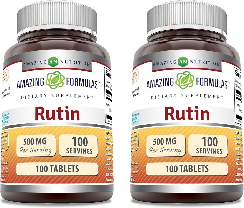 Fantastiska formler Rutin Supplement | 500 Mg | Tabletter | Non-GMO | Gluten Free | Made in USA (2 Pack | 100 Count)
