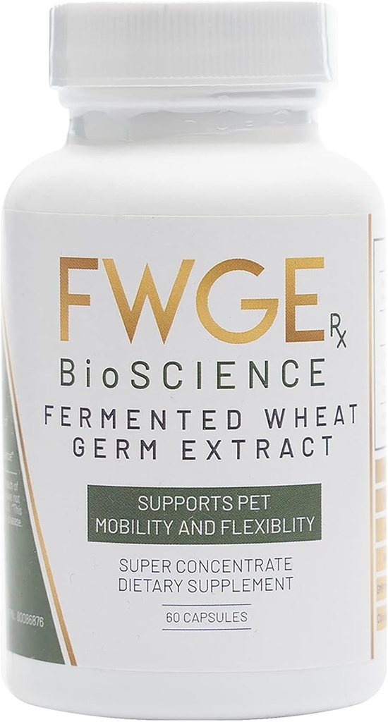 Spermidine Pet Joint Health Premium Fermented Wheat Germ Extract, Mobilitet, Flexibilitet, Cellulär hälsa, icke-GMO, Gluten-Free, Sugar-Free, Vegan, Naturlig, 1 flaska 60 kapslar