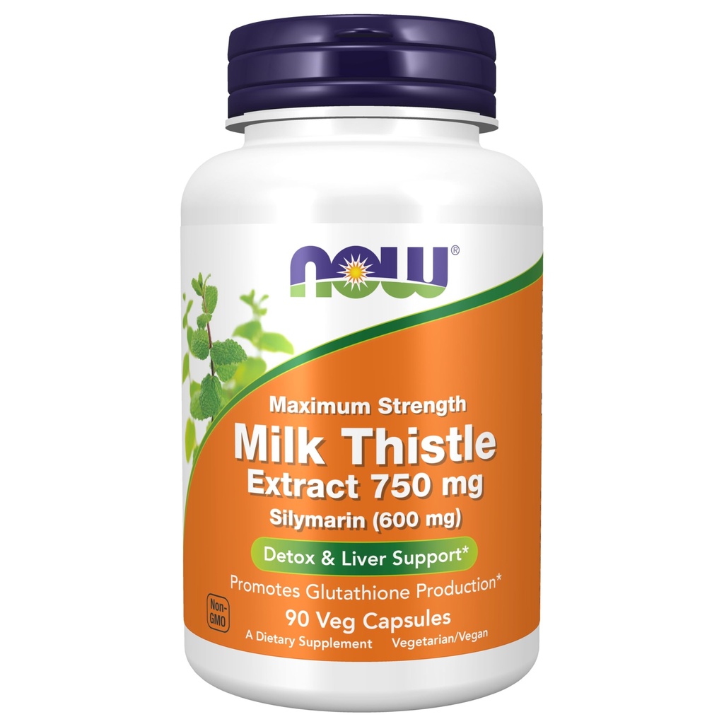 Now Foods Milk Thistle Extract 750 mg Silymarin (600 mg), Maximum Strength - 90 Veg kapselia