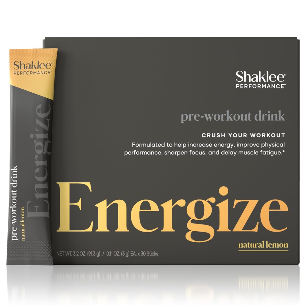 Shaklee - Performance Pre-Workout Energy Drink - Green Tea Extract Lemon Flavor - Energy Boost - Beta-Alanine & L-theanine - 100mg kofeiini, 800 mg beta-Alanine ja 100 mg L-theanine - 30 tarjoilua