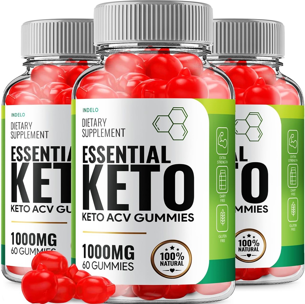 (3 pakkaus) Essential Keto ACV Gummies - Advanced Formula Essential Keto + ACV Painonhallinta Gumies Apple Siideri Viinietikka Keto Essential Dietary Supplement Arvostelut B12 B6 (180 Gummia)