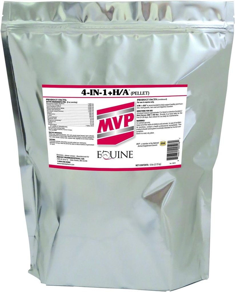 MVP 4-i-1 +H / A (6 lb) Gemensamt, hår, Hoof & Digestive Support för hästar