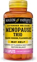 Mason Natural Menopause Trio: Black Cohosh, Pellavansiemen, & Soija (Extended Release) - Voi Alleviate Hot Flashs & Night Sweats*, tukee terve Hormoni Balance*, 30 Caplets