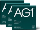 AG1 Athletic Greens Greens Powder Supplement, Parantaa Gut Health, Multivitamiini, Probiootti, Gluteeniton, Vegan ja Keto Friendly, 75 vitamiinit (Matkapakkaukset, 15 kreivi) - Classic Formula