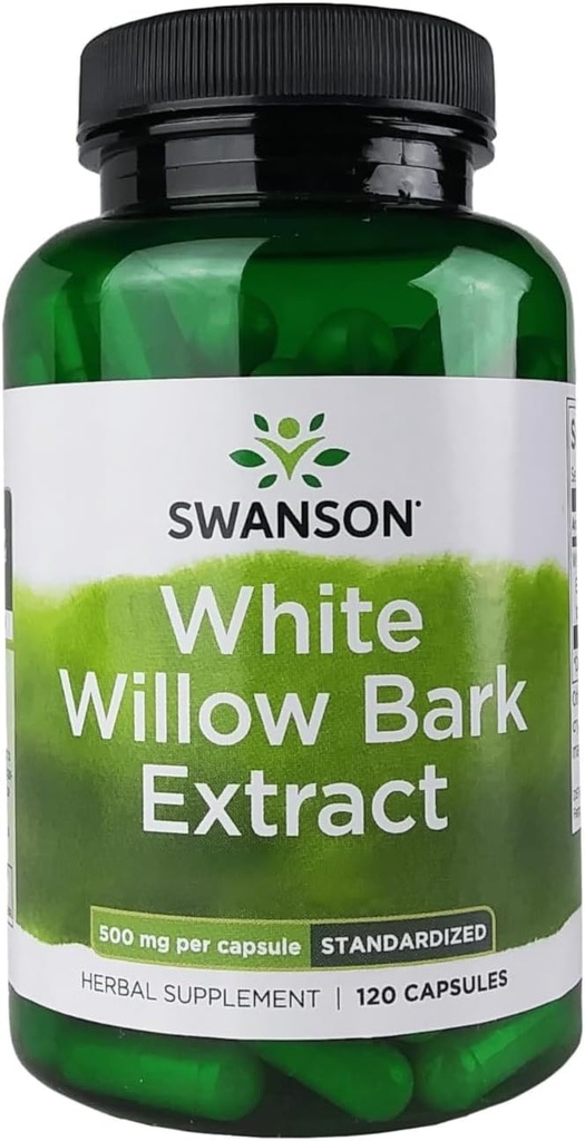 Swanson White Willow Bark Extract - edistää yhteinen tuki ja lihasten helpotus - Standardoitu 15% Salicin - Natural täydentää ilman vatsan ärsytystä - (120 kapselia, 500 mg Each)